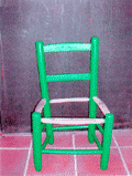 Silla de enea pintada